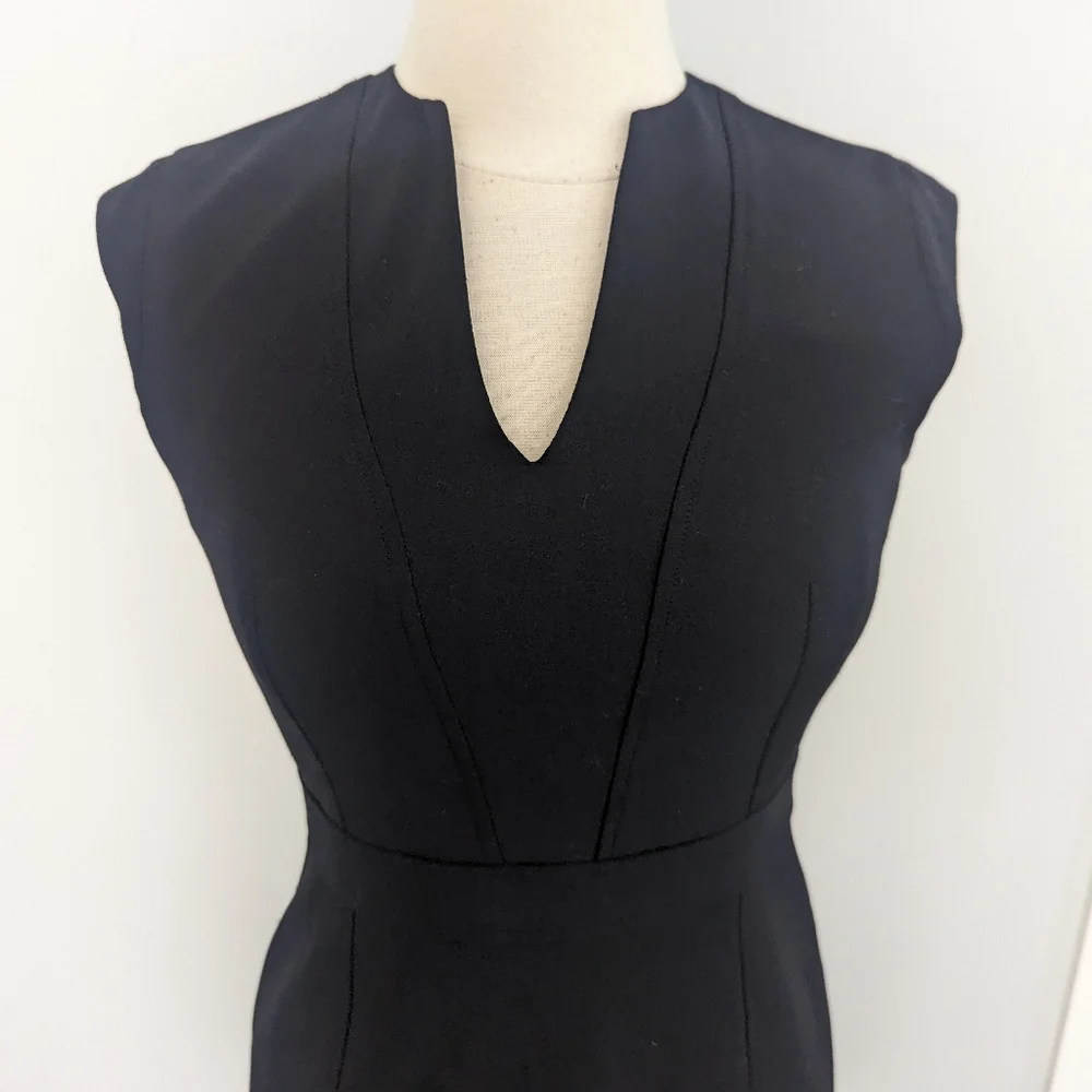 Women's Reiss Bianca Dress Black 10 Sleeveless Sheath Dress Black Work Office - Picture 3 of 11